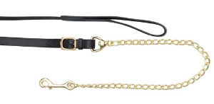 Leather Lead / Solid Brass Chain