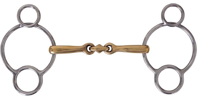Platinum German Silver 3 Ring Gags with Lozenge