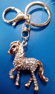 Key Ring - Gold / Bling Horse 